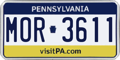PA license plate MOR3611
