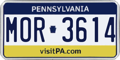 PA license plate MOR3614