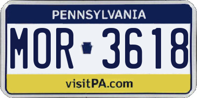 PA license plate MOR3618