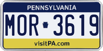 PA license plate MOR3619