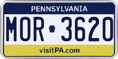 PA license plate MOR3620