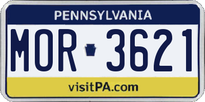 PA license plate MOR3621