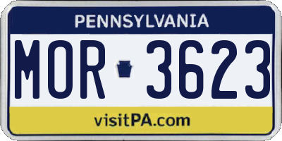 PA license plate MOR3623