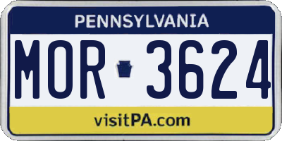 PA license plate MOR3624