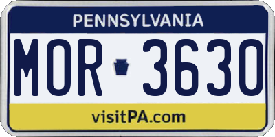 PA license plate MOR3630