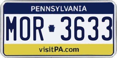 PA license plate MOR3633