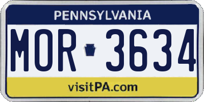PA license plate MOR3634
