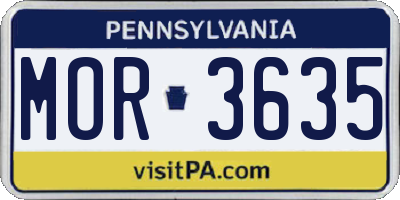 PA license plate MOR3635