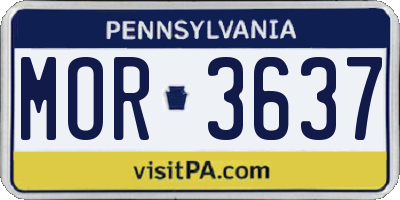 PA license plate MOR3637
