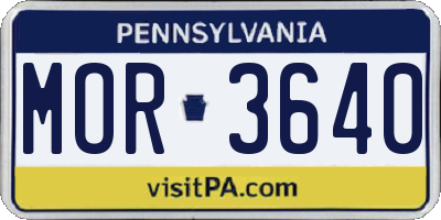 PA license plate MOR3640
