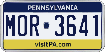 PA license plate MOR3641