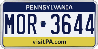 PA license plate MOR3644