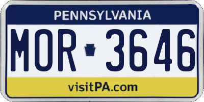 PA license plate MOR3646