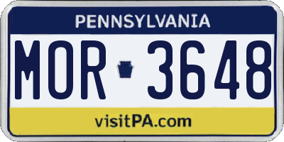 PA license plate MOR3648