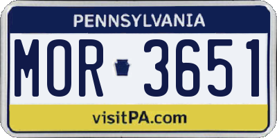 PA license plate MOR3651