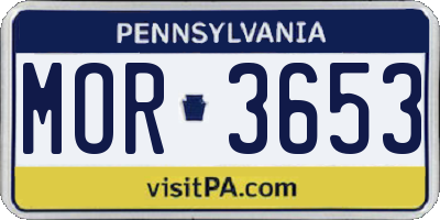 PA license plate MOR3653