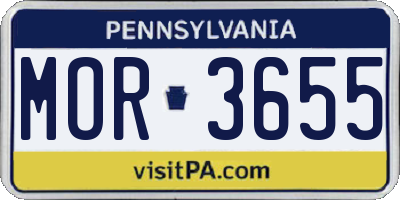 PA license plate MOR3655
