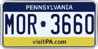 PA license plate MOR3660