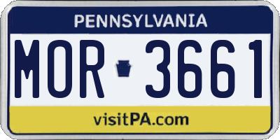 PA license plate MOR3661