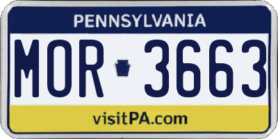 PA license plate MOR3663