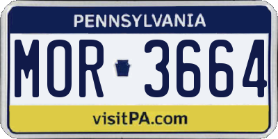 PA license plate MOR3664