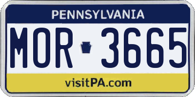 PA license plate MOR3665