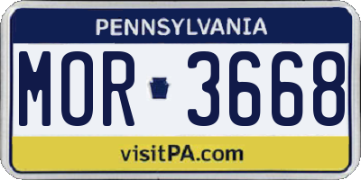 PA license plate MOR3668
