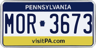 PA license plate MOR3673