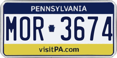 PA license plate MOR3674