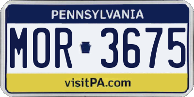 PA license plate MOR3675