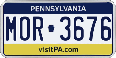 PA license plate MOR3676