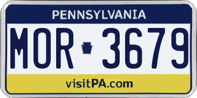 PA license plate MOR3679