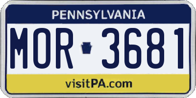 PA license plate MOR3681