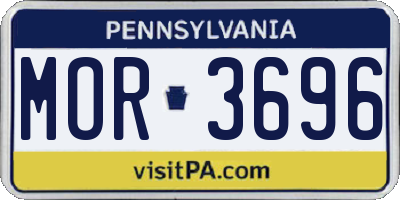 PA license plate MOR3696