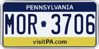 PA license plate MOR3706