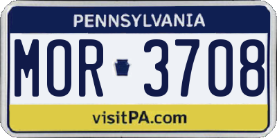 PA license plate MOR3708