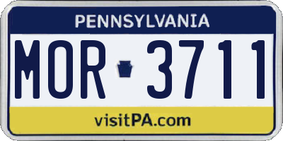 PA license plate MOR3711