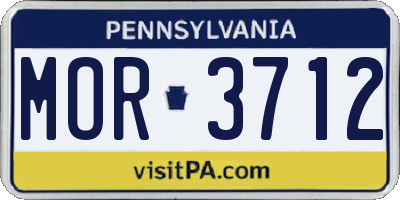 PA license plate MOR3712