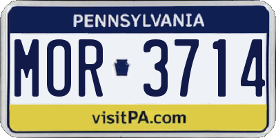 PA license plate MOR3714