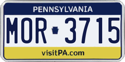 PA license plate MOR3715