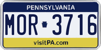 PA license plate MOR3716