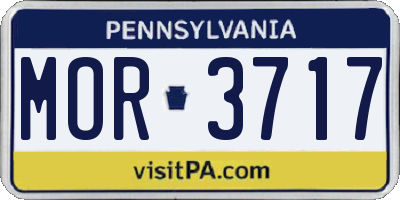 PA license plate MOR3717