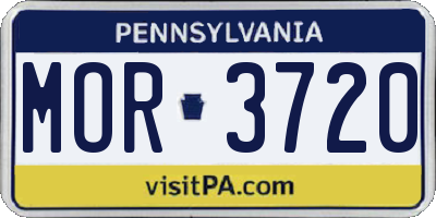 PA license plate MOR3720