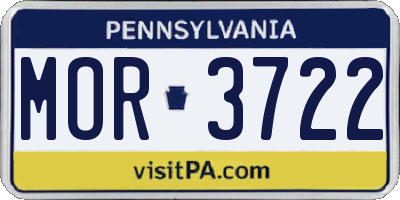PA license plate MOR3722