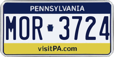 PA license plate MOR3724