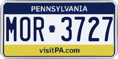 PA license plate MOR3727