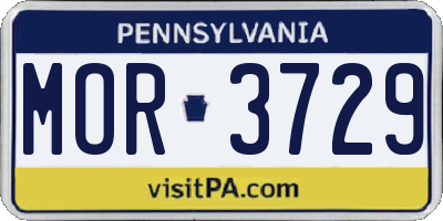 PA license plate MOR3729