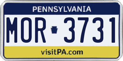 PA license plate MOR3731
