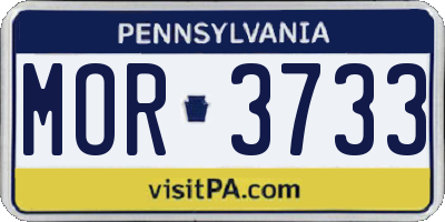 PA license plate MOR3733
