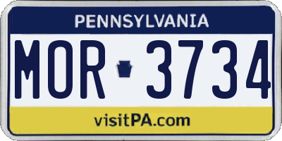 PA license plate MOR3734